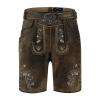 Lederhosen Stuttar Brúnar Antique. Belti í staðinn fyrir Axlarbönd - Image 2