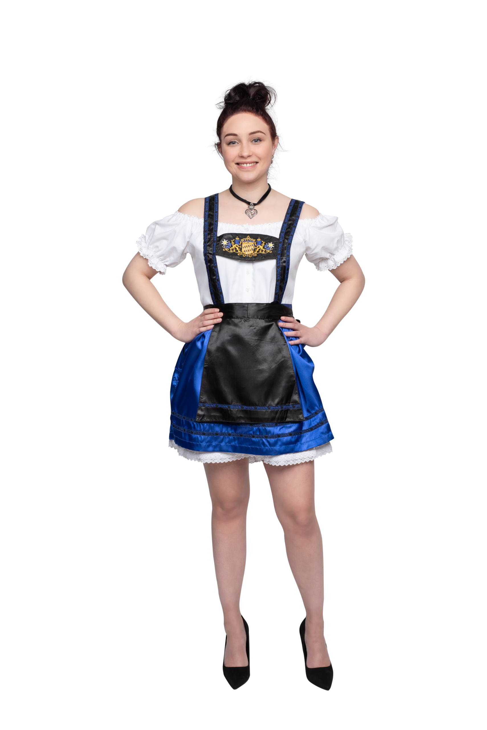 Dirndl Stuttur Kóngablár