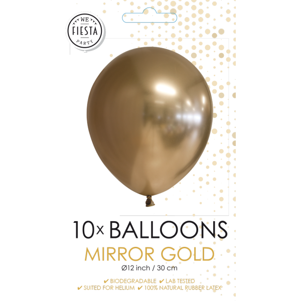 10 Mirror balloons 12″ gold