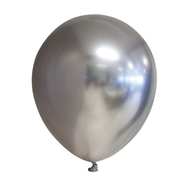 10 Mirror balloons 12″ silver - Image 2