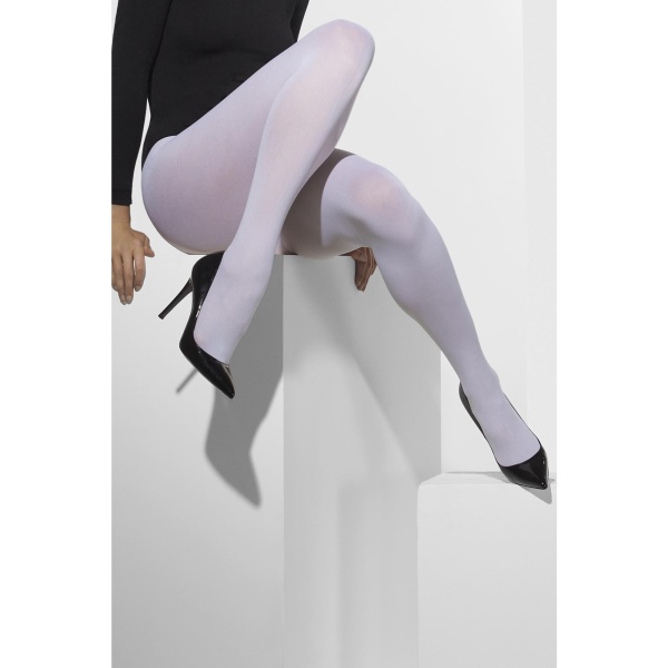 Opaque Tights, White - Image 3