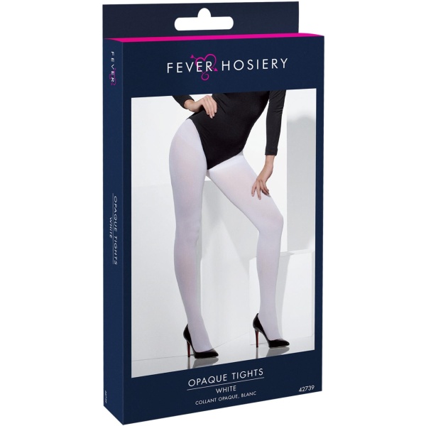 Opaque Tights, White - Image 4