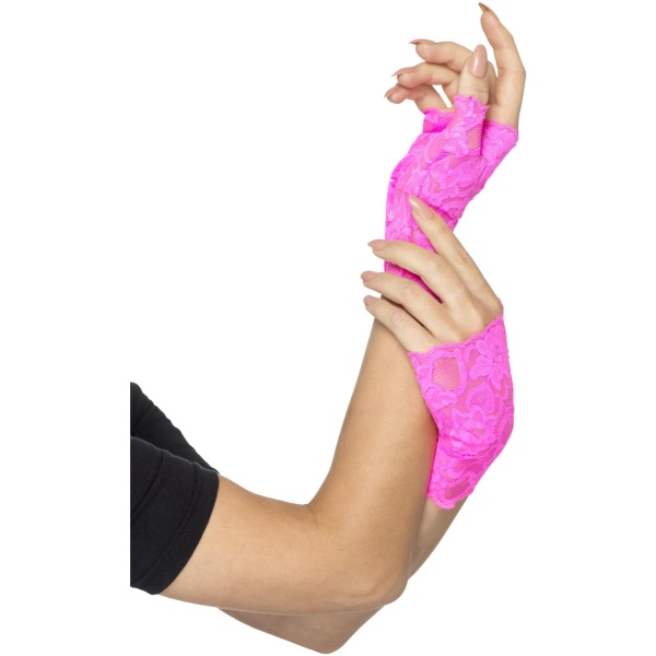 80s Fingerless Netahanskar, Neon Pink