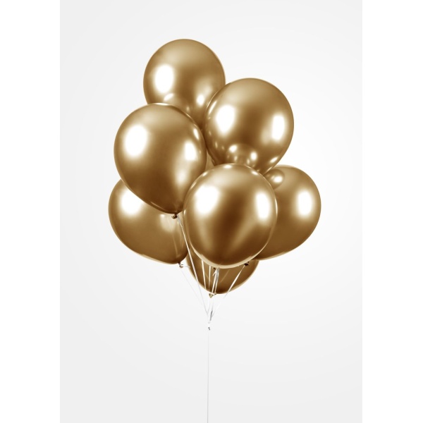 10 Mirror balloons 12″ gold - Image 3