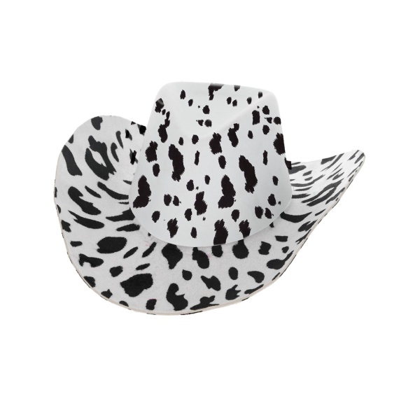 Cow Print Cowboy Hat svartur og hvítur kúrekahattur - Image 3
