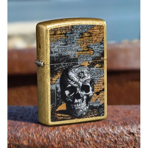 Zippo Floral Skull - Image 3