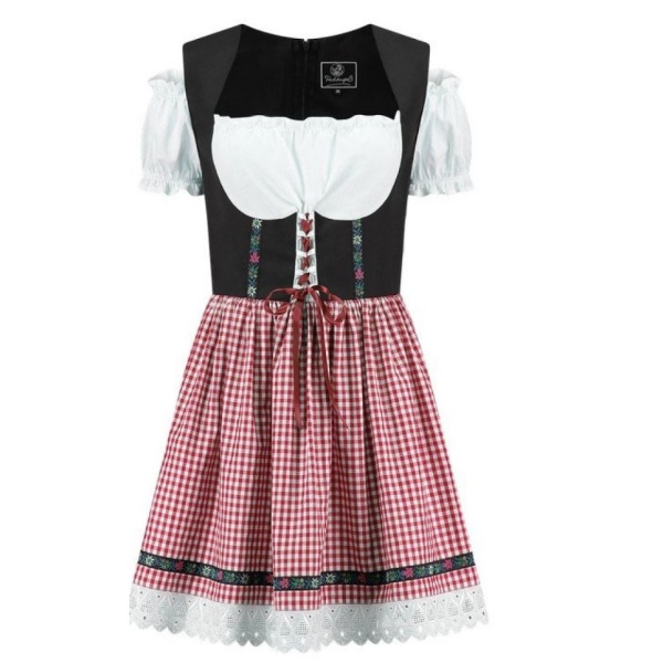 Otóberfest rauður og svartr stuttur Dirndl, Nena - Image 4