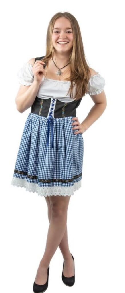 blár stuttur októberfest dirndl