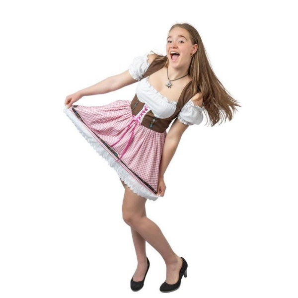 Otóberfest bleikur stuttur Dirndl, Rosi - Image 4