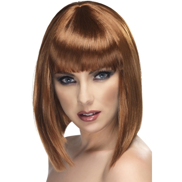 Glam wig brown hárkolla
