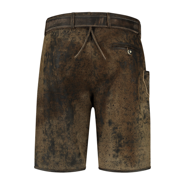 Lederhosen Októberfest stuttar brúnar með belti - Image 4