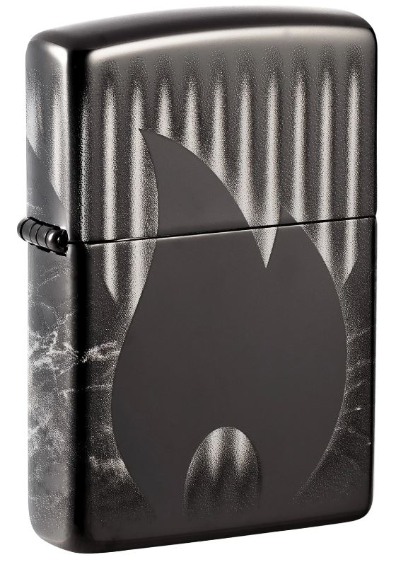 Zippo Premium Flame High Polish Black