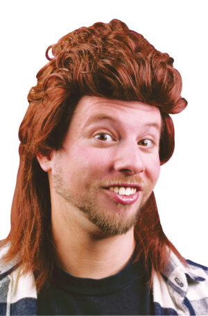 brún mullet hárkolla