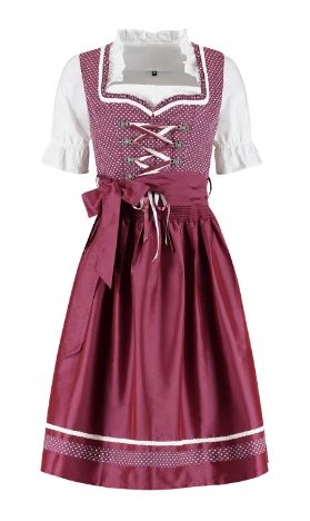 Dirndl 3-hluta vínrauður munstarður - Image 2