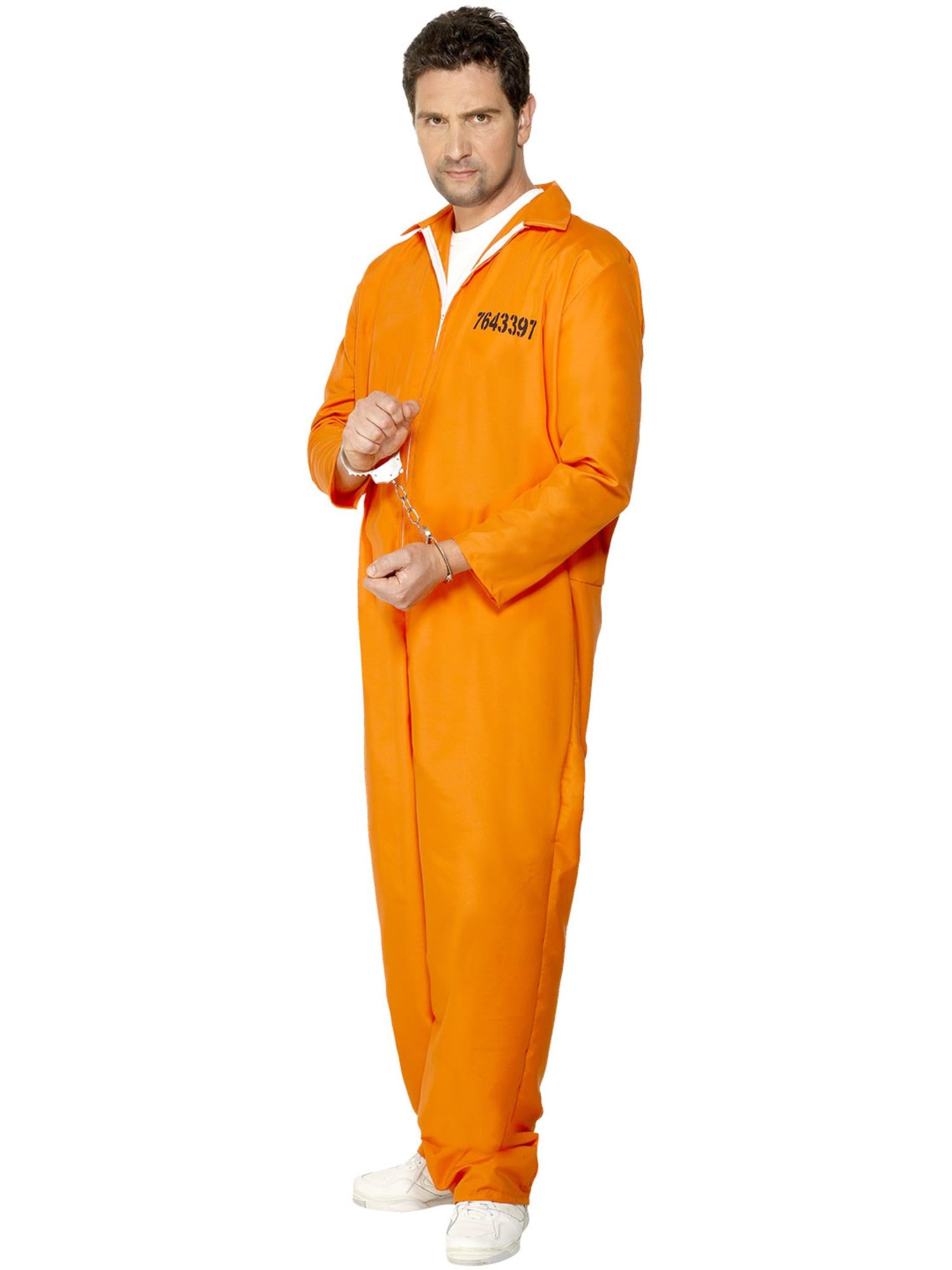 Escaped Prisoner Costume, Orange L - Image 3
