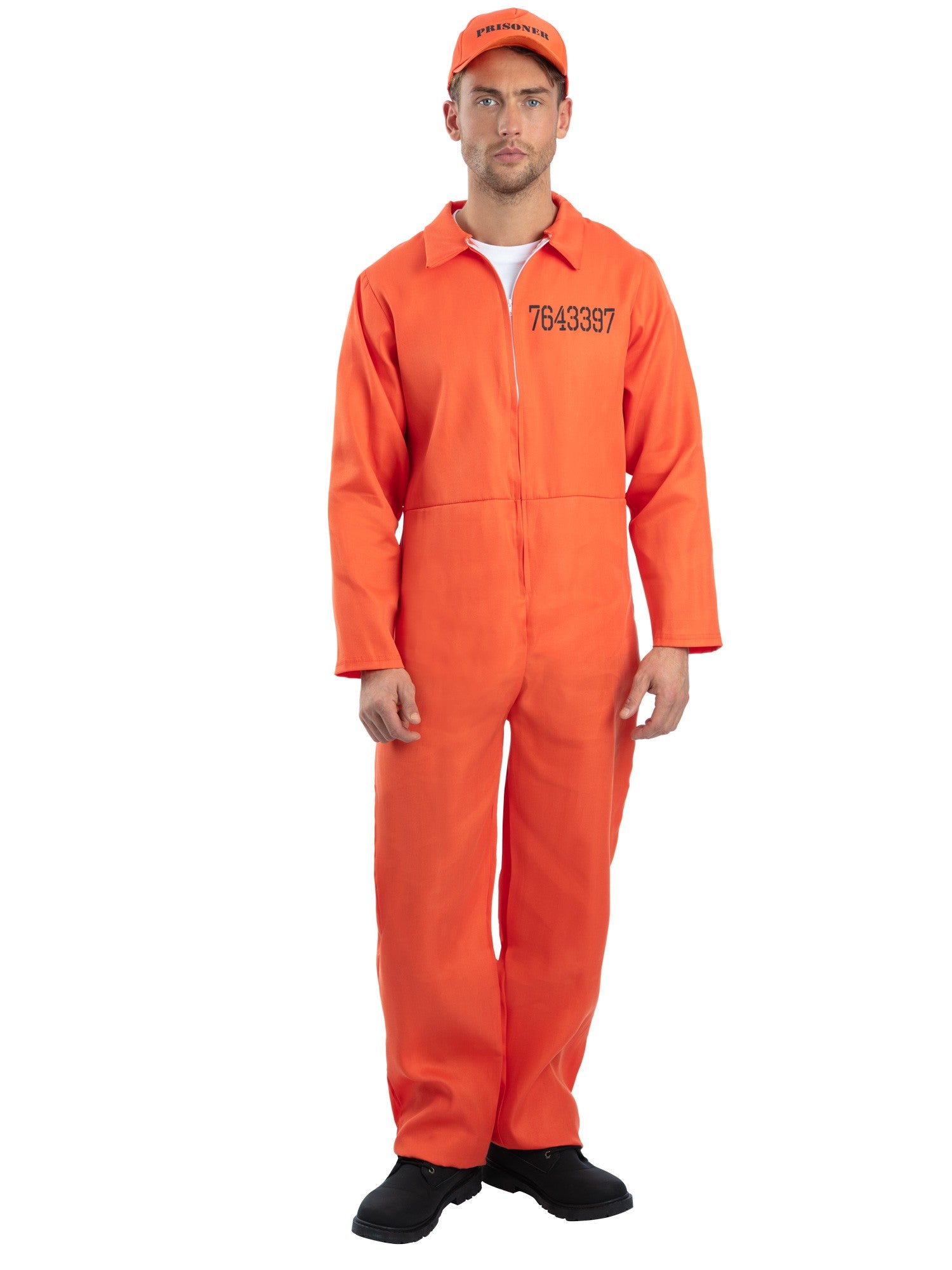 Escaped Prisoner Costume, Orange L - Image 4