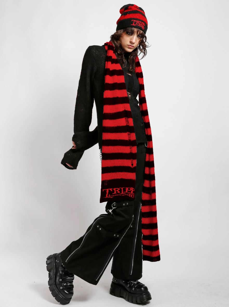 TripNYC Trefill Rag Scarf Blk/Red